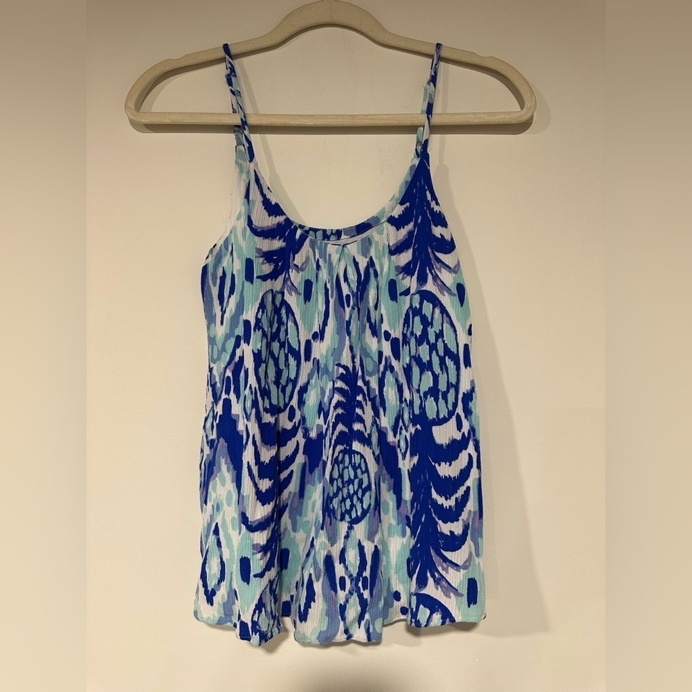 Lilly Pulitzer Tyne Top in Tropic Call Me Sz XS Serene Blue